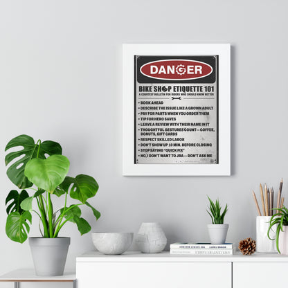 US Safety Sign Edition (Q1) — Bike Shop Etiquette 101 — Framed