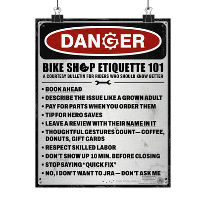 US Safety Sign Edition (Q1) — Bike Shop Etiquette 101